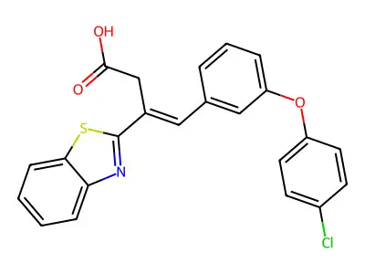 3-Benzothiazol-2-yl-4-[3-(4-chloro-phenoxy)-phenyl]-but-3-enoic acid structure