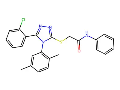 2-[[5-(2-Chlorophenyl)-4-(2,5-dimethylphenyl)-4H-1,2,4-triazol-3-yl]thio]-N-phenylacetamide structure