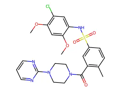 N-(5-chloro-2,4-dimethoxyphenyl)-4-methyl-3-[[4-(2- pyrimidinyl)-1-piperazinyl]carbonyl]Benzenesulfonamide structure