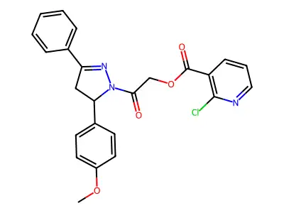 [2-[3-(4-methoxyphenyl)-5-phenyl-3,4-dihydropyrazol-2-yl]-2-oxoethyl] 2-chloropyridine-3-carboxylate structure