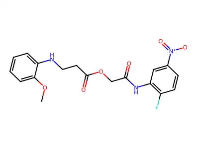 [2-(2-Fluoro-5-nitroanilino)-2-oxoethyl] 3-(2-methoxyanilino)propanoate structure