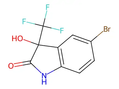 5-bromo-3-hydroxy-3-(trifluoromethyl)-2,3-dihydro-1H-indol-2-one structure