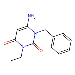 6-Amino-1-benzyl-3-ethyl-1,2,3,4-tetrahydropyrimidine-2,4-dione structure