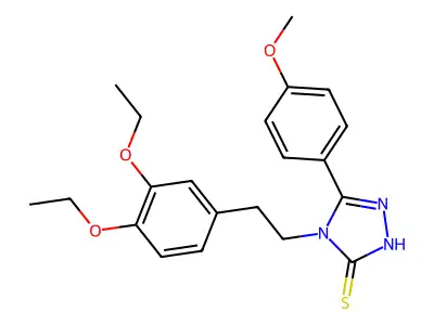 4-[2-(3,4-diethoxyphenyl)ethyl]-5-(4-methoxyphenyl)-4H-1,2,4-triazole-3-thiol structure