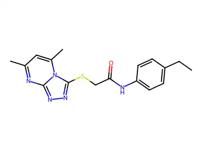 2-[(5,7-dimethyl[1,2,4]triazolo[4,3-a]pyrimidin-3-yl)sulfanyl]-N-(4-ethylphenyl)acetamide structure