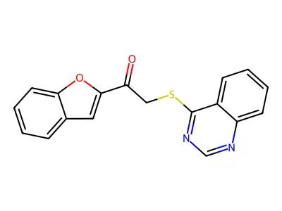 1-(1-Benzofuran-2-yl)-2-quinazolin-4-ylsulfanylethanone structure