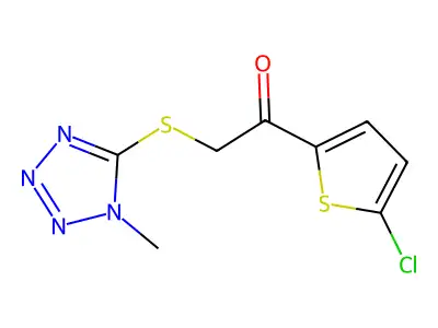 1-(5-Chlorothiophen-2-yl)-2-((1-methyl-1h-tetrazol-5-yl)thio)ethan-1-one structure