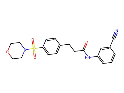 N-(3-cyanophenyl)-3-(4-morpholin-4-ylsulfonylphenyl)propanamide structure