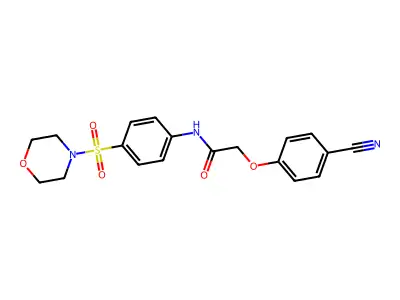 2-(4-cyanophenoxy)-N-(4-morpholin-4-ylsulfonylphenyl)acetamide structure