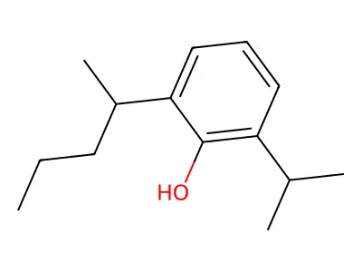Phenol, 2-isopropyl-6-(1-methylbutyl)- structure