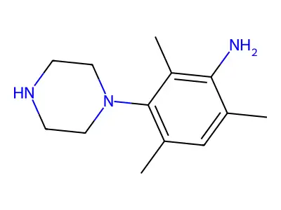2,4,6-Trimethyl-3-piperazin-1-yl-phenylamine structure