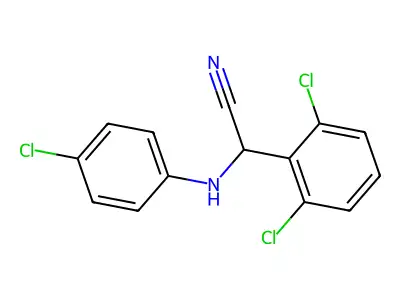 ((4-Chlorophenyl)amino)(2,6-dichlorophenyl)acetonitrile structure