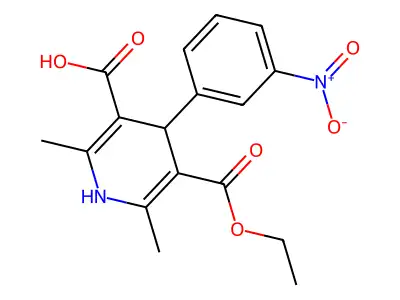 3-Ethyl 1,4-dihydro-2,6-dimethyl-4-(3-nitrophenyl)-3,5-pyridinedicarboxylate structure