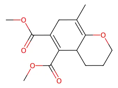 dimethyl 8-methyl-3,4,4a,7-tetrahydro-2H-chromene-5,6-dicarboxylate structure