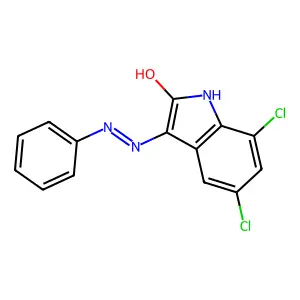 5,7-Dichloro-3-(2-phenylhydrazinyl)indol-2-one structure