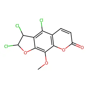 2,3,4-Trichloro-9-methoxy-2,3-dihydrofuro[3,2-g]chromen-7-one structure