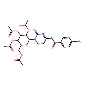 [3,4,5-triacetyloxy-6-[4-[(4-aminobenzoyl)amino]-2-oxopyrimidin-1-yl]oxan-2-yl]methyl acetate structure