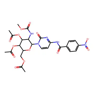 [3,4-diacetyloxy-5-(methoxycarbonylamino)-6-[4-[(4-nitrobenzoyl)amino]-2-oxopyrimidin-1-yl]oxan-2-yl]methyl acetate structure