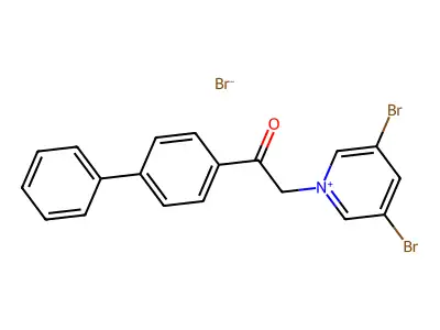 2-(3,5-Dibromopyridin-1-ium-1-yl)-1-(4-phenylphenyl)ethanone bromide structure