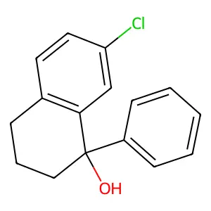 7-chloro-1-phenyl-3,4-dihydro-2H-naphthalen-1-ol structure