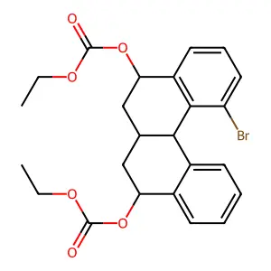(1-bromo-5-ethoxycarbonyloxy-5,6,6a,7,8,12b-hexahydrobenzo[c]phenanthren-8-yl) ethyl carbonate structure