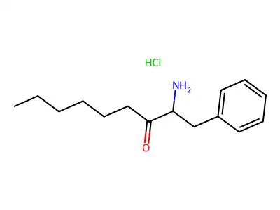 3-Nonanone, 2-amino-1-phenyl-, hydrochloride, (+-)- structure