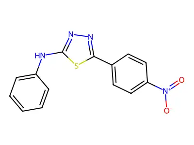 5-(4-nitrophenyl)-N-phenyl-1,3,4-thiadiazol-2-amine structure