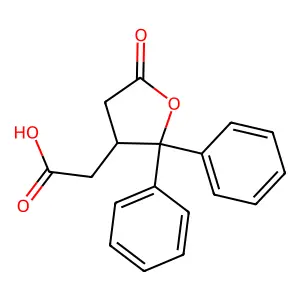 2-(5-Oxo-2,2-diphenyloxolan-3-yl)acetic acid structure