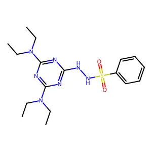 N'-[4,6-bis(diethylamino)-1,3,5-triazin-2-yl]benzenesulfonohydrazide structure