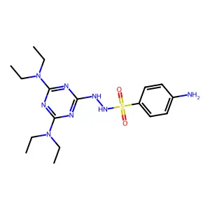 4-amino-N'-[4,6-bis(diethylamino)-1,3,5-triazin-2-yl]benzenesulfonohydrazide structure