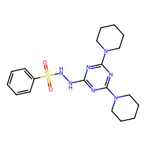 N'-[4,6-di(piperidin-1-yl)-1,3,5-triazin-2-yl]benzenesulfonohydrazide structure
