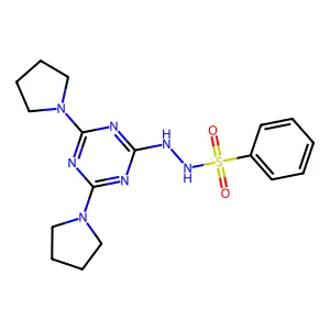 N'-(4,6-dipyrrolidin-1-yl-1,3,5-triazin-2-yl)benzenesulfonohydrazide structure