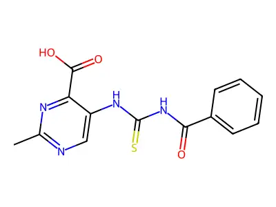 5-[(Benzoylcarbamothioyl)amino]-2-methylpyrimidine-4-carboxylic acid structure