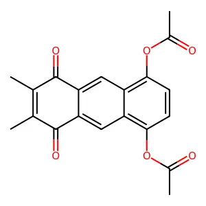 6,7-Dimethyl-5,8-dioxo-5,8-dihydroanthracene-1,4-diyl diacetate structure