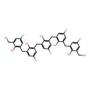2,2'-{(5-Chloro-2-hydroxy-1,3-phenylene)bis[methylene(5-chloro-2-hydroxy-3,1-phenylene)methylene]}bis[4-chloro-6-(hydroxymethyl)phenol] structure