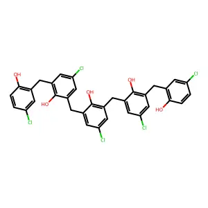 4-chloro-2,6-bis[[5-chloro-3-[(5-chloro-2-hydroxyphenyl)methyl]-2-hydroxyphenyl]methyl]phenol structure