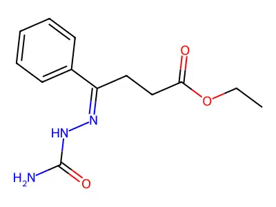 Ethyl 4-(carbamoylhydrazinylidene)-4-phenylbutanoate structure