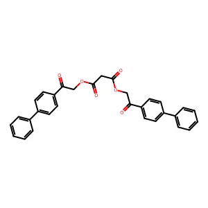 Bis[2-oxo-2-(4-phenylphenyl)ethyl] propanedioate structure