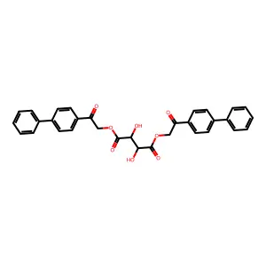 Bis[2-([1,1'-biphenyl]-4-yl)-2-oxoethyl] 2,3-dihydroxybutanedioate structure
