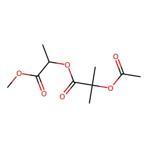 1-Methoxy-1-oxopropan-2-yl 2-(acetyloxy)-2-methylpropanoate structure