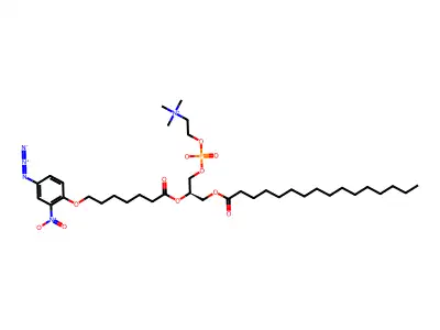 1-Palmitoyl-2-(7-(4-azido-2-nitrophenoxy)heptanoyl)-sn-glycero-3-phosphocholine structure