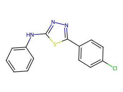 5-(4-chlorophenyl)-N-phenyl-1,3,4-thiadiazol-2-amine structure