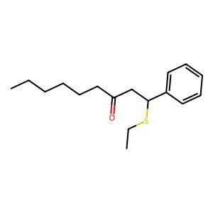 1-(Ethylsulfanyl)-1-phenylnonan-3-one structure