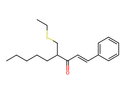 4-(Ethylsulfanylmethyl)-1-phenyl-non-1-en-3-one structure