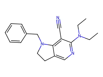 1-benzyl-6-(diethylamino)-2,3-dihydro-1H-pyrrolo[3,2-c]pyridine-7-carbonitrile structure