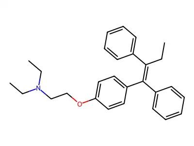 2-(p-(beta-Ethyl-alpha-phenylstyryl)phenoxy)triethylamine structure