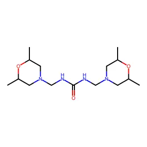 1,3-Bis[(2,6-dimethylmorpholin-4-yl)methyl]urea structure