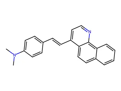 4-(2-benzo[h]quinolin-4-ylethenyl)-N,N-dimethylaniline structure