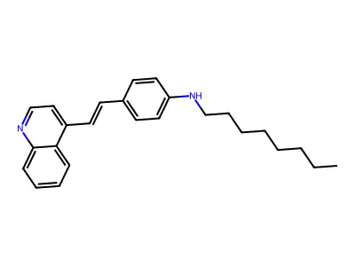 N-octyl-4-(2-quinolin-4-ylethenyl)aniline structure