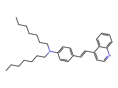 N,N-diheptyl-4-(2-quinolin-4-ylethenyl)aniline structure
